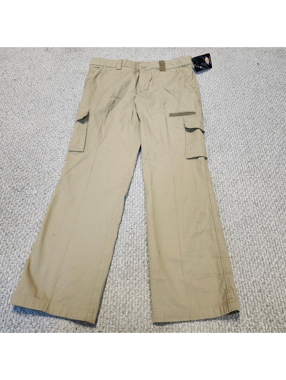 Dickies Khaki Cargo Pants Size 12 Relaxed Fit NWT